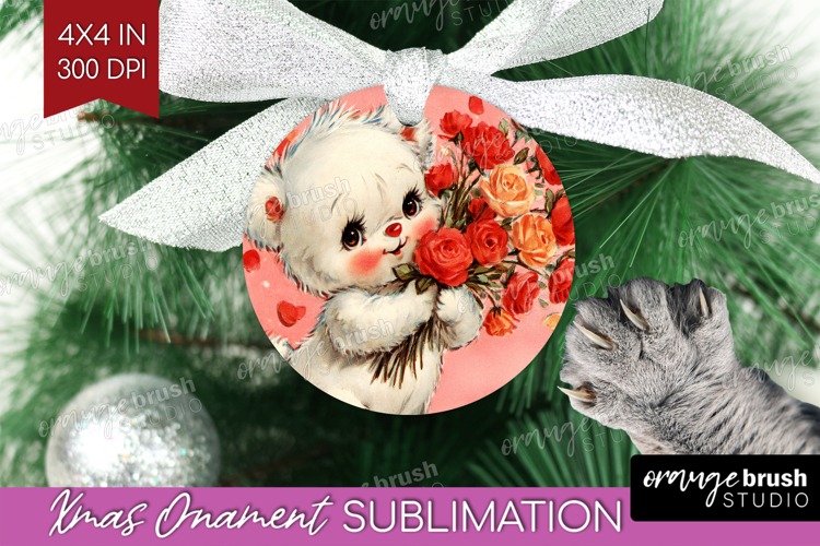 Vintage Valentines Day Ornament PNG - Retro Animal PNG