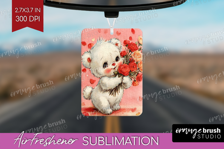 Vintage Valentines Day Air Freshener PNG - Retro Animal PNG