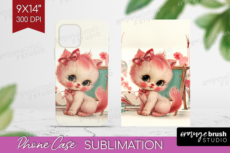 Vintage Valentines Day Phone Case PNG - Retro Animal Case