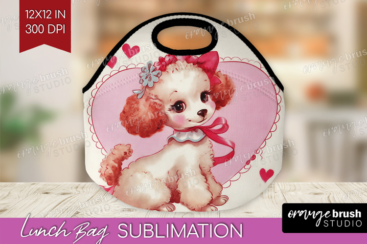 Vintage Valentines Day Lunch Bag - Retro Animal Lunch Bug