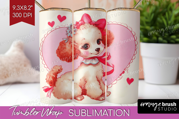 Vintage Valentines Day Tumbler Wrap - Retro Animal Tumbler