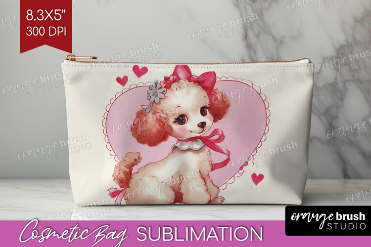 Vintage Valentines Day Cosmetic Bag - Retro Animal Makeup