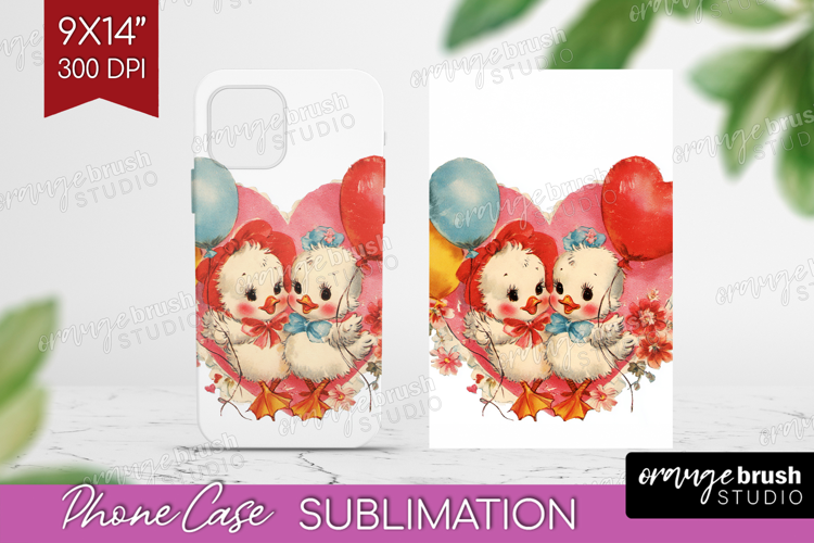Vintage Valentines Day Phone Case PNG - Retro Animal Case