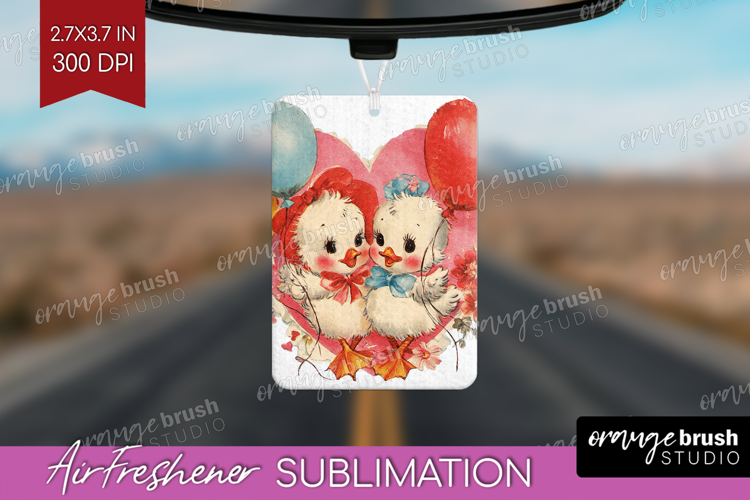 Vintage Valentines Day Air Freshener PNG - Retro Animal PNG