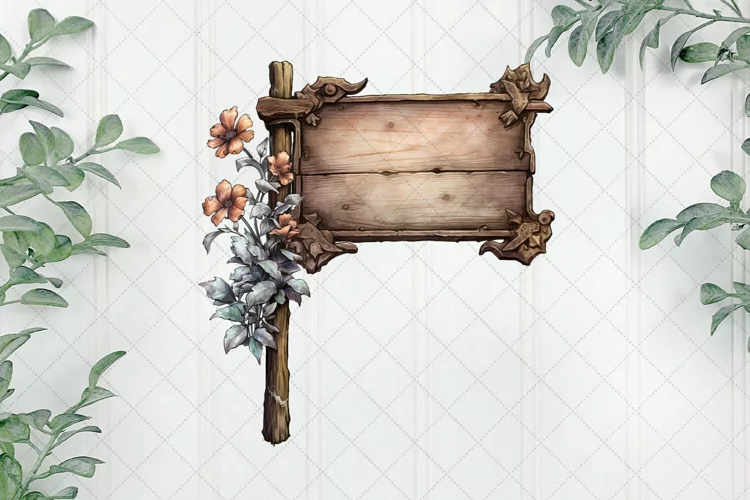 Vintage Warm Wooden Sublimation Clipart