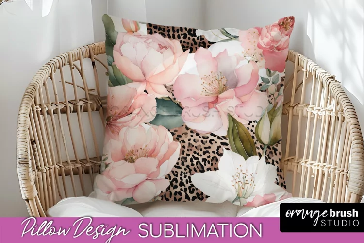 Watercolor Flowers Pillow Cover - Summer Pillow Sublimation
