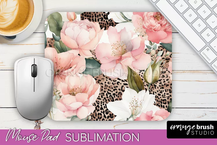Floral Mouse Pad PNG - Pink Flowers Mousepad Sublimation