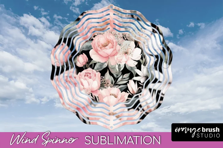 Pink Flowers Wind Spinner - Summer Wind Spinner Sublimation