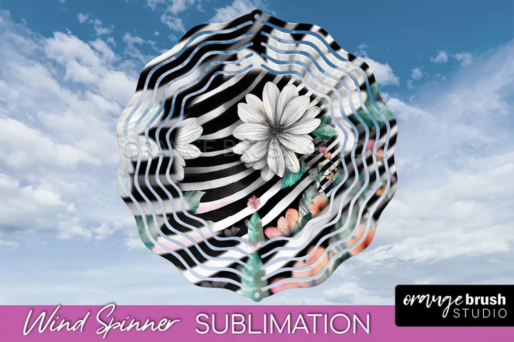 Pink Flowers Wind Spinner - Summer Wind Spinner Sublimation
