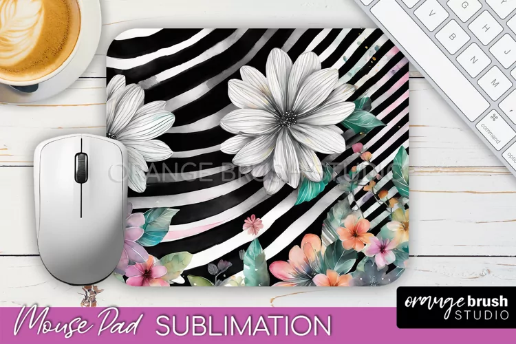 Floral Mouse Pad PNG - Pink Flowers Mousepad Sublimation