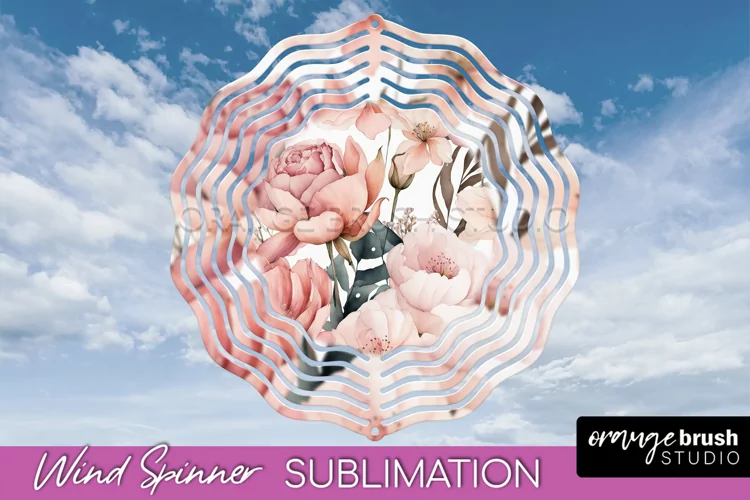 Pink Flowers Wind Spinner - Summer Wind Spinner Sublimation