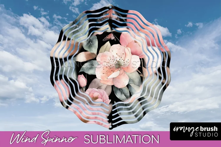 Pink Flowers Wind Spinner - Summer Wind Spinner Sublimation