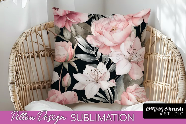 Watercolor Flowers Pillow Cover - Summer Pillow Sublimation