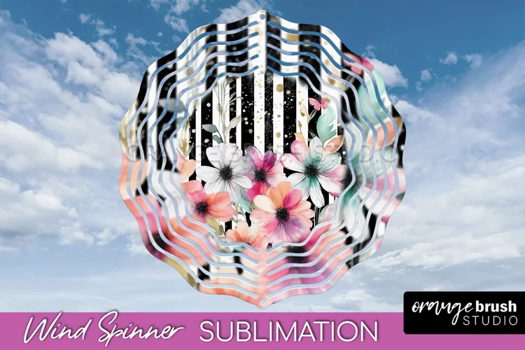 Pink Flowers Wind Spinner - Summer Wind Spinner Sublimation