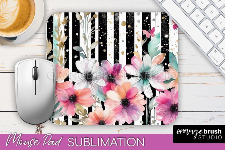Floral Mouse Pad PNG - Pink Flowers Mousepad Sublimation