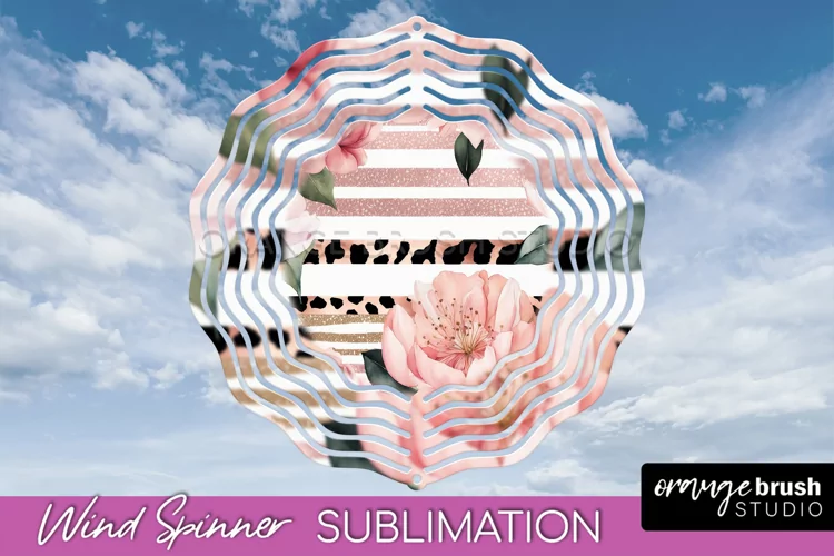 Pink Flowers Wind Spinner - Summer Wind Spinner Sublimation