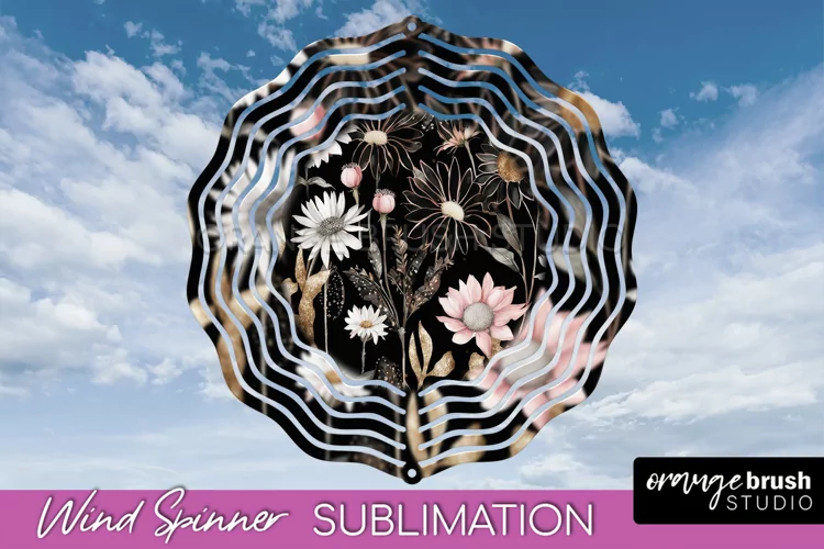 Pink Flowers Wind Spinner - Summer Wind Spinner Sublimation