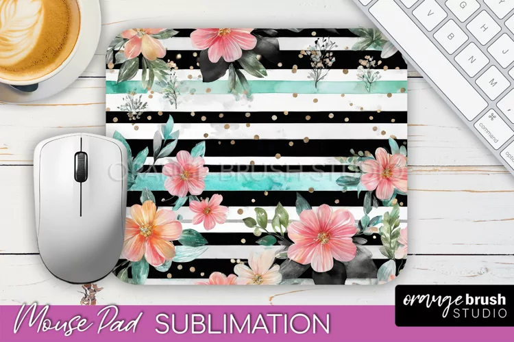 Floral Mouse Pad PNG - Pink Flowers Mousepad Sublimation