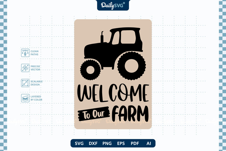 Welcome To Our Farm Wall Decor SVG Farmhouse Sign example image 1