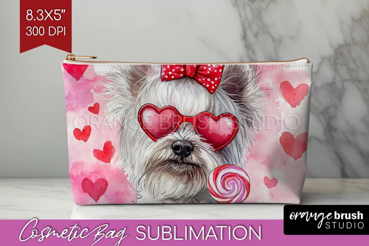 West Highland Terrier Valentine Cosmetic Bag Valentines Day