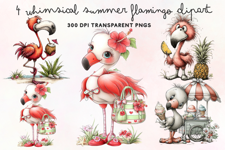 Cute Flamingo Clipart Image 17