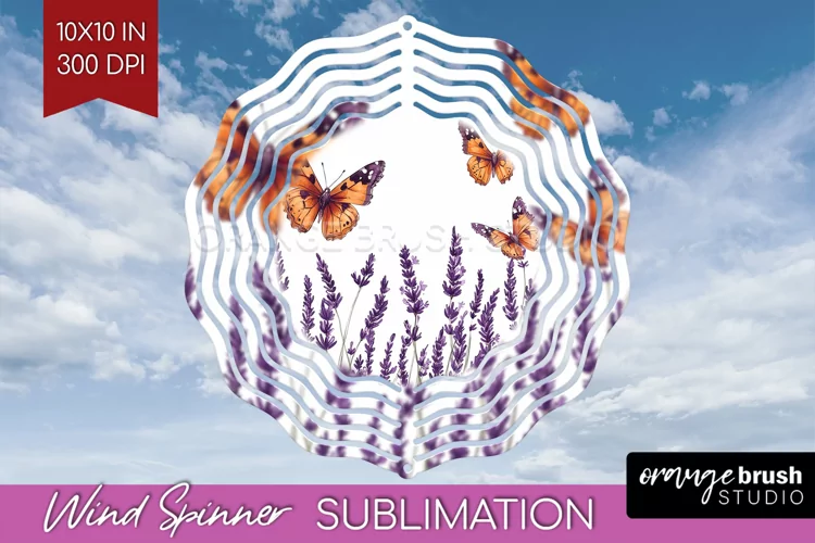 Wildflowers Wind Spinner Sublimation PNG - Watercolor Round