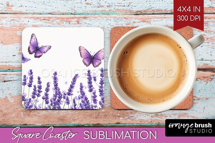 Wildflowers Square Coaster - Watercolor Flowers Coaster PNG