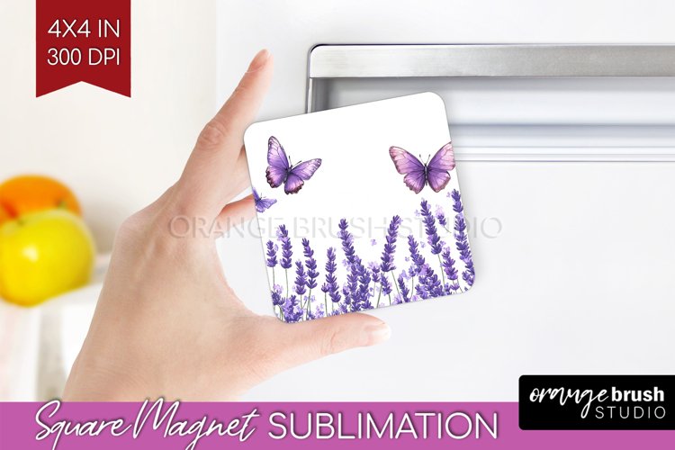 Wildflowers Magnet Sublimation - Watercolor Flowers Square