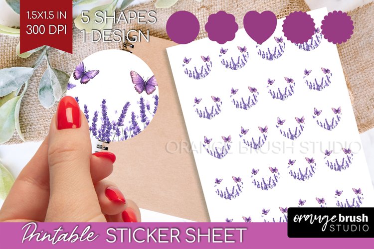Wildflowers Round Sticker - Watercolor Flowers Printable example image 1