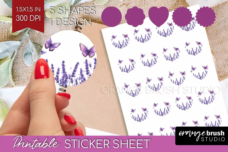 Wildflowers Round Sticker - Watercolor Flowers Printable