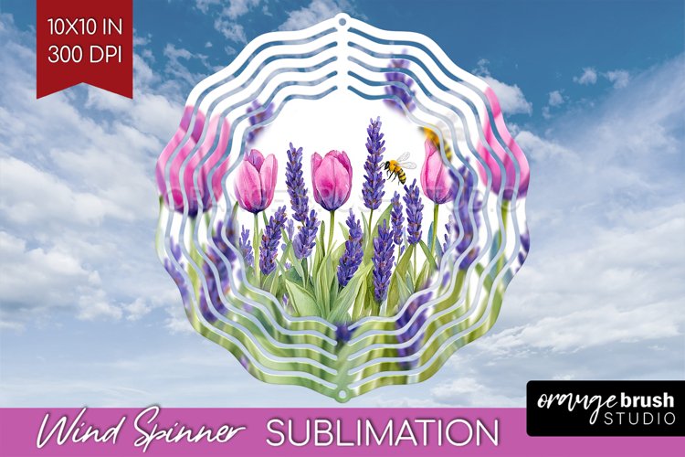Wildflowers Wind Spinner Sublimation PNG - Watercolor Round example image 1
