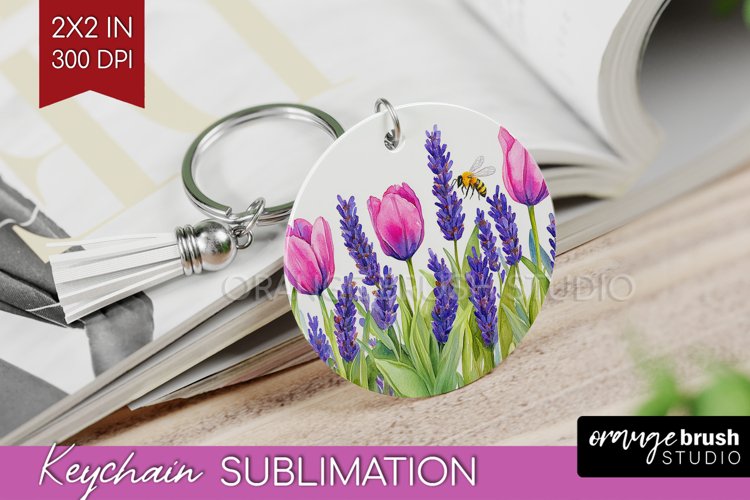 Wildflowers Keychain PNG - Watercolor Flowers Keychain