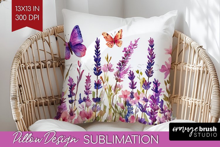 Wildflowers Pillow Sublimation - Watercolor Flowers Pillow example image 1