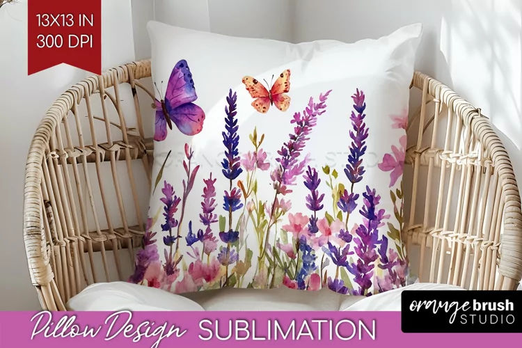 Wildflowers Pillow Sublimation - Watercolor Flowers Pillow