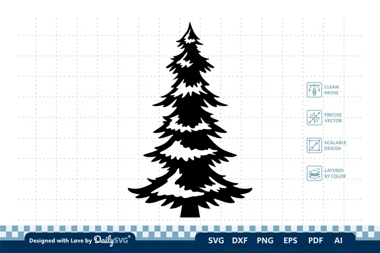 Winter Pine Tree SVG | Winter Christmas Cut File