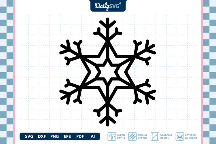 Winter Snowflake SVG example image 1