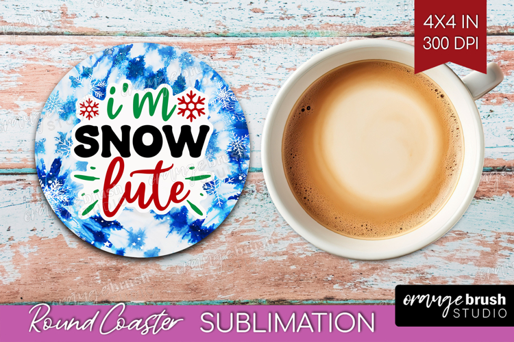 Funny Christmas Quote Round Coaster - Tie Dye Coaster PNG