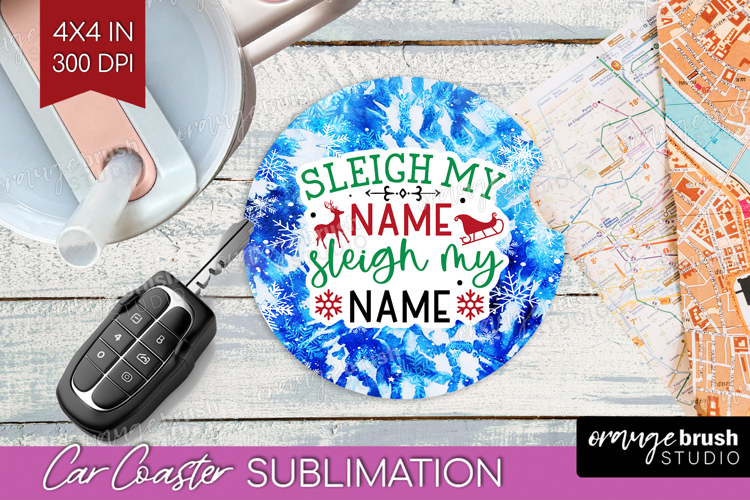 Funny Christmas Quote Car Coaster - Tie Dye Coaster PNG