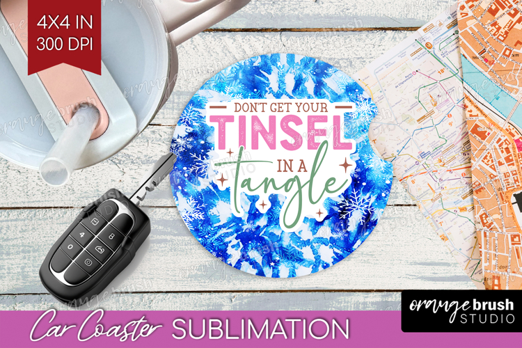 Funny Christmas Quote Car Coaster - Tie Dye Coaster PNG