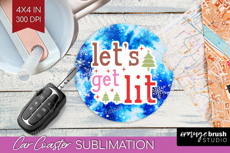 Funny Christmas Quote Car Coaster - Tie Dye Coaster PNG