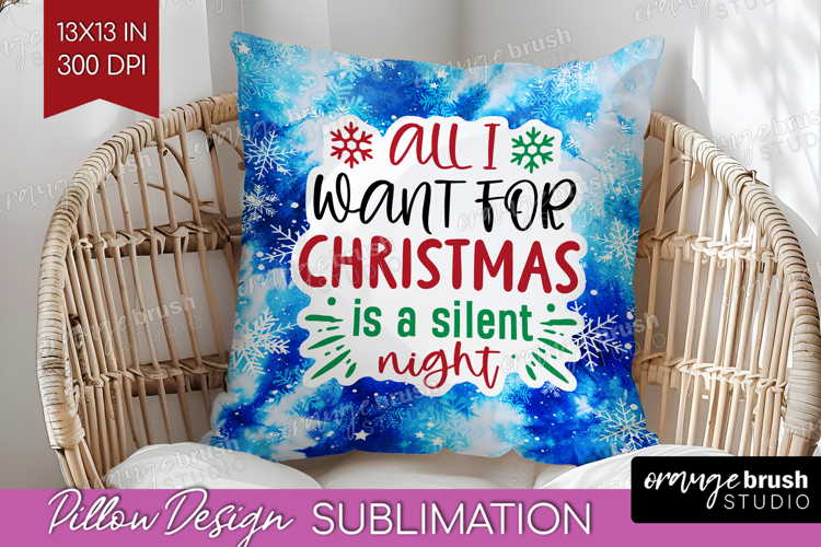 Funny Christmas Quote Pillow Sublimation - Tie Dye Pillow