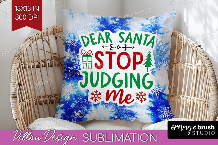 Funny Christmas Quote Pillow Sublimation - Tie Dye Pillow