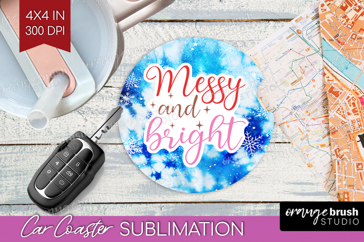 Funny Christmas Quote Car Coaster - Tie Dye Coaster PNG