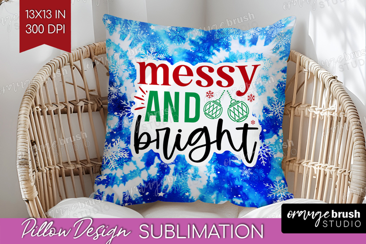 Funny Christmas Quote Pillow Sublimation - Tie Dye Pillow