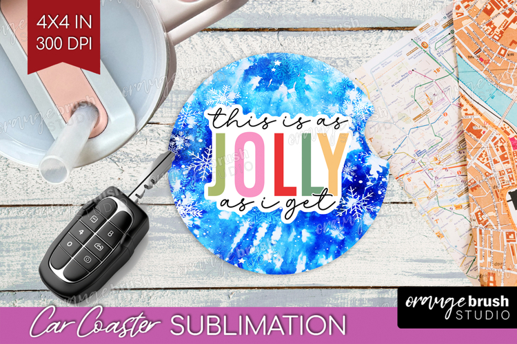 Funny Christmas Quote Car Coaster - Tie Dye Coaster PNG