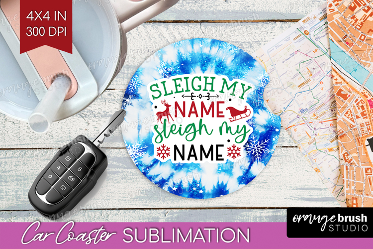 Funny Christmas Quote Car Coaster - Tie Dye Coaster PNG
