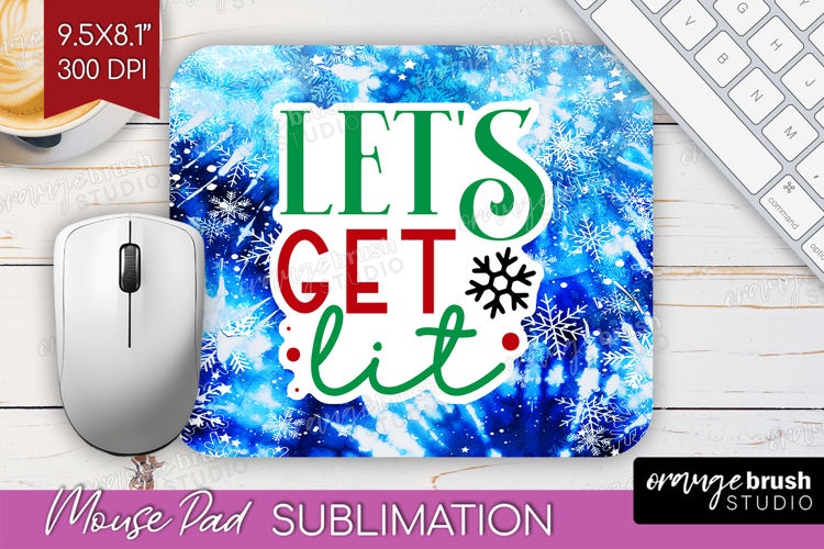 Funny Christmas Quote Mouse Pad Sublimation - Tie Dye PNG