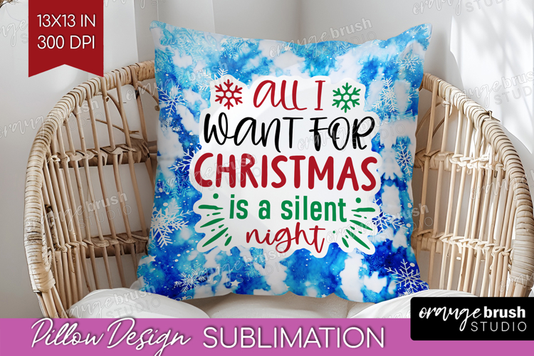 Funny Christmas Quote Pillow Sublimation - Tie Dye Pillow