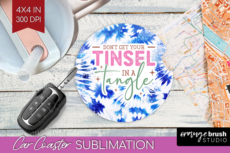 Funny Christmas Quote Car Coaster - Tie Dye Coaster PNG