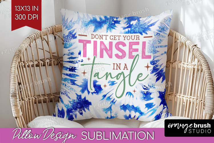 Funny Christmas Quote Pillow Sublimation - Tie Dye Pillow